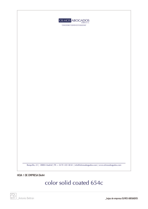 Papelería de empresa Olmos Abogados e Iurisfun